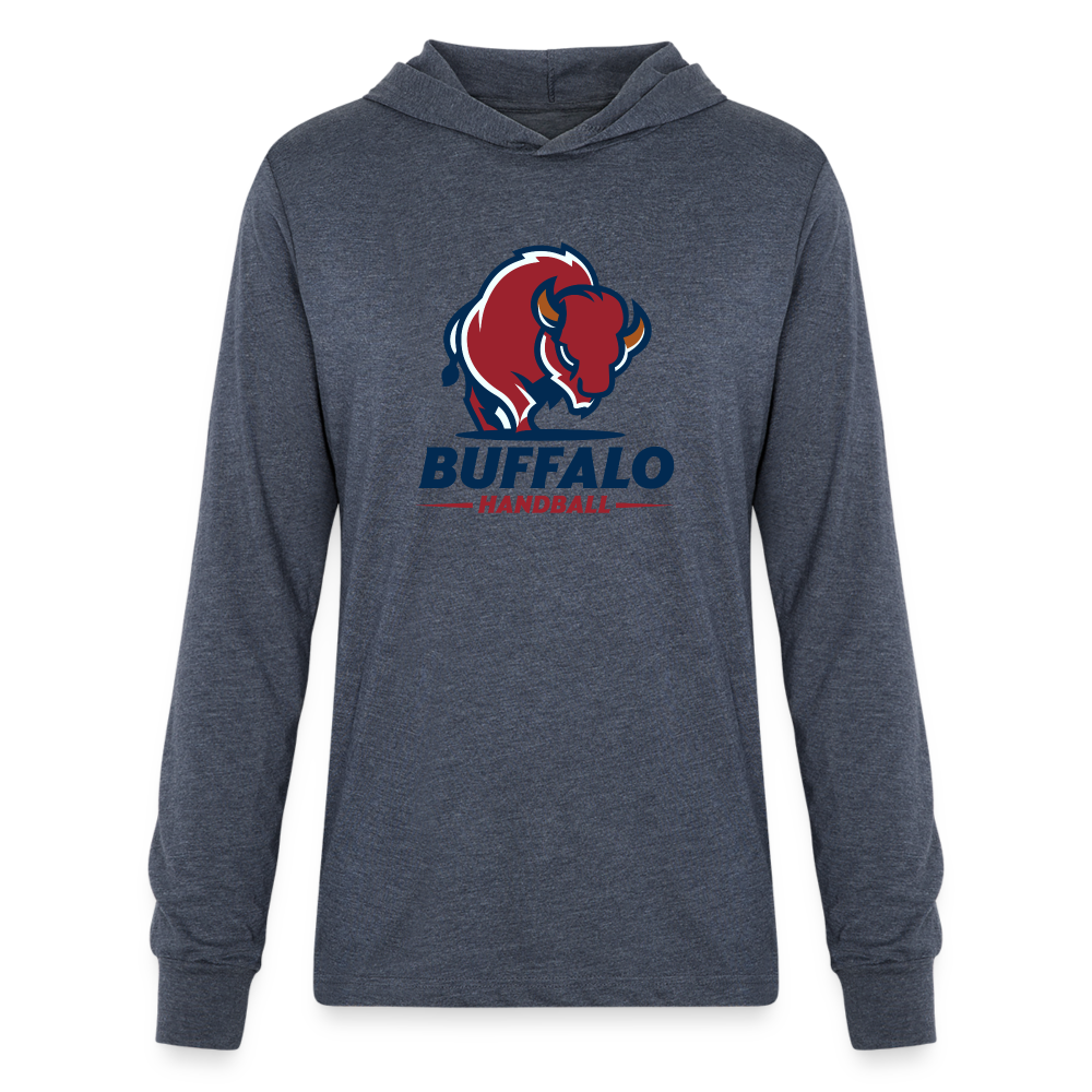 Unisex Long Sleeve Hoodie Shirt - heather navy